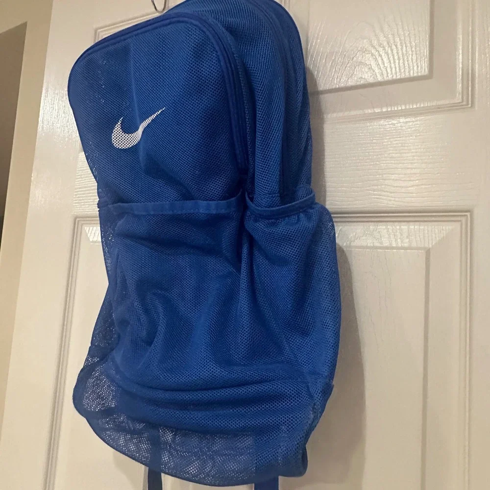 Nike Mesh Backpack Royal Blue White Swoosh Logo Gym School Bag